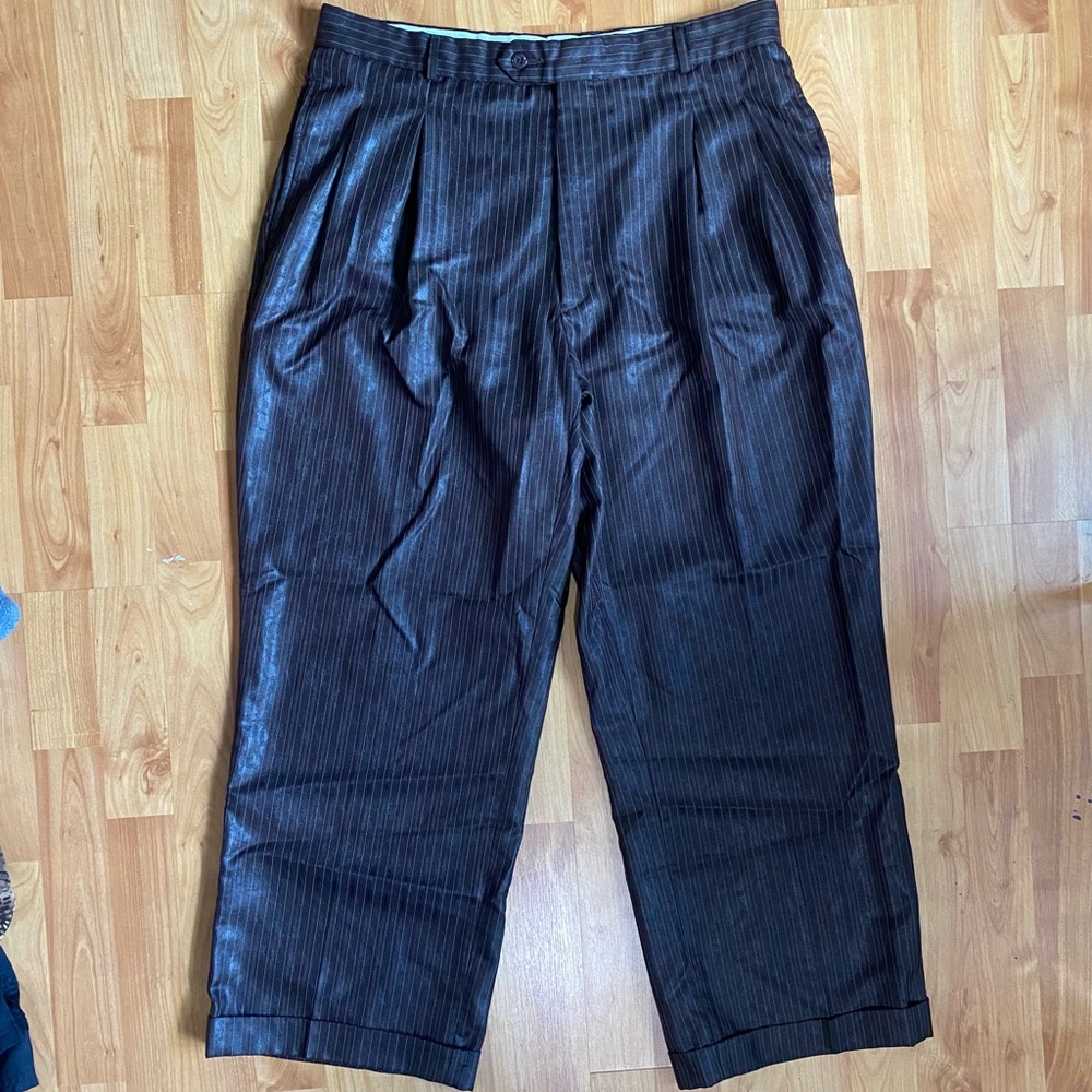 Men's Black Pinstripe Pants